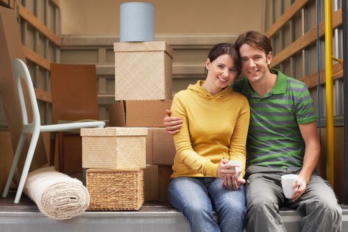 Packed belongings ready for a flat relocation