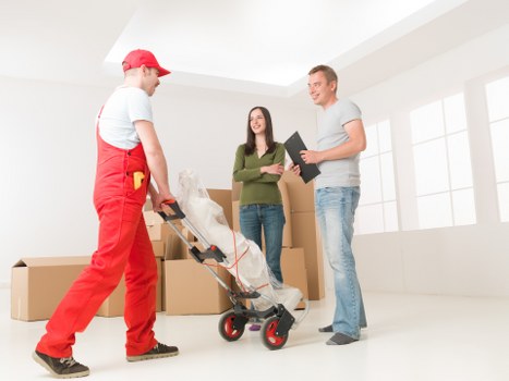 Local moving team handling boxes for a Crystal Palace relocation